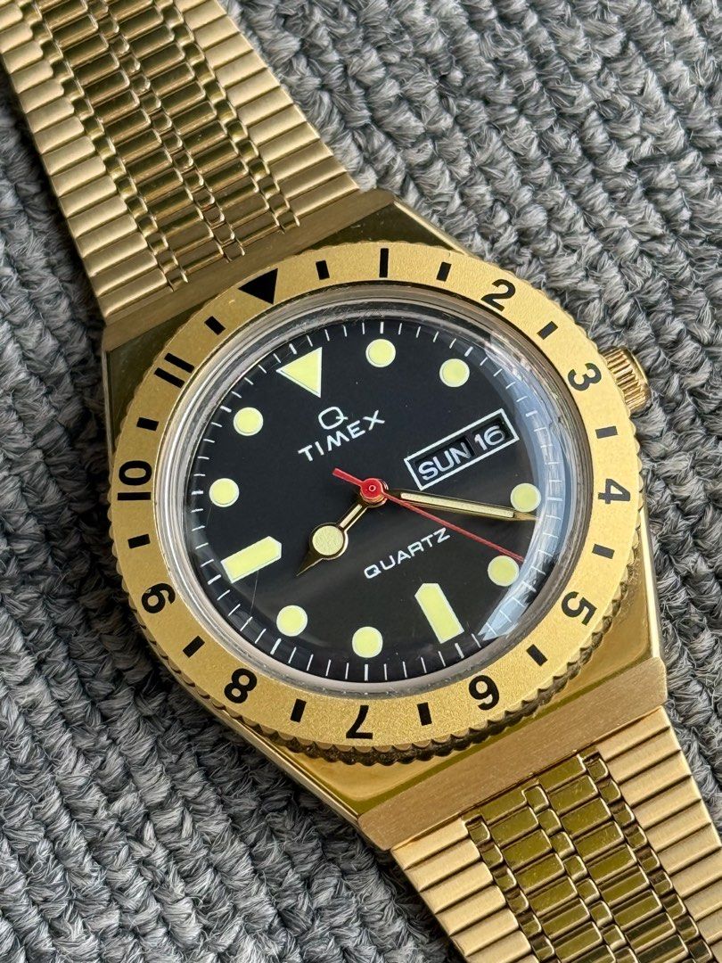 Q-Timex Reissue 3-Hand Day-Date (TW2V18800) (Category: Men's Watches) located in Quezon City. Submitted by lucas_luxuries (Listing ID 1358672871, Image 3). Description: Q-Timex Reissue 3-Hand Day-Date (TW2V18800) ₱6,000 only • Condition 9/10 • Comes with Box sleeve, Outer box, Inner box, Manual. • 38 millimeter / Quartz movement / 50M Water Resistance - First come first serve policy - Slightly negotiable for sure buyers - Accepting reservation bu