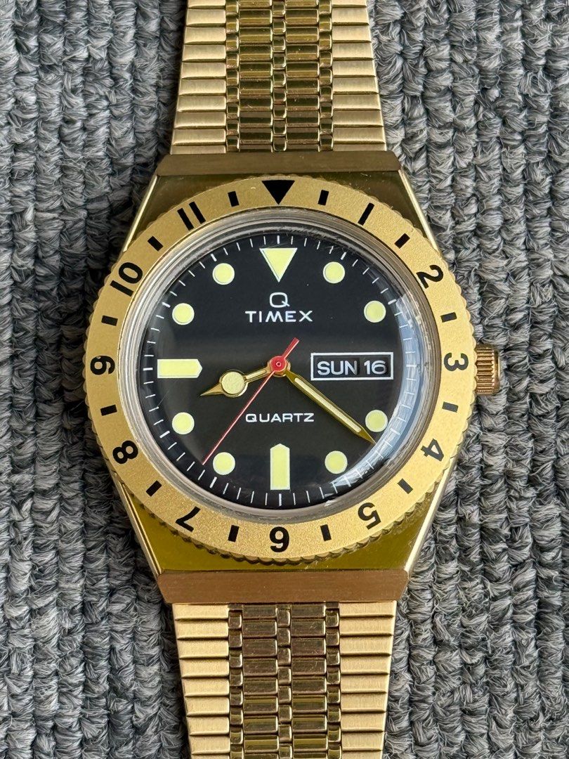 Q-Timex Reissue 3-Hand Day-Date (TW2V18800) (Category: Men's Watches) located in Quezon City. Submitted by lucas_luxuries (Listing ID 1358672871, Image 1). Description: Q-Timex Reissue 3-Hand Day-Date (TW2V18800) ₱6,000 only • Condition 9/10 • Comes with Box sleeve, Outer box, Inner box, Manual. • 38 millimeter / Quartz movement / 50M Water Resistance - First come first serve policy - Slightly negotiable for sure buyers - Accepting reservation bu
