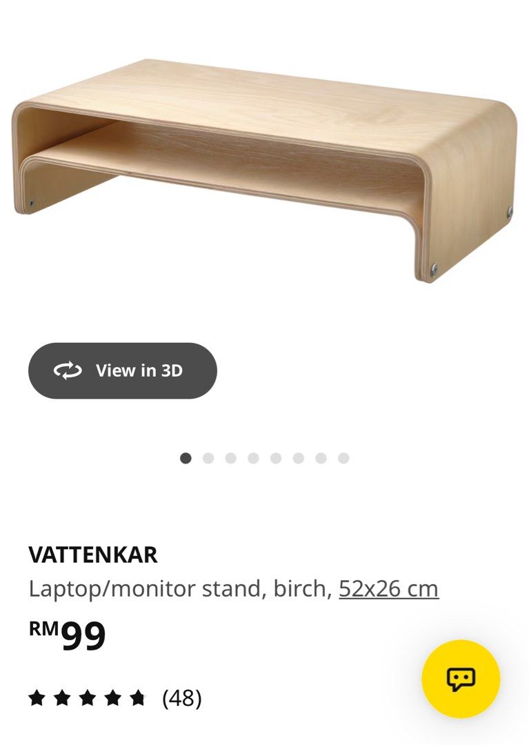 [50% OFF] IKEA Vattenkar Laptop/monitor stand, birch, 52x26 cm ...