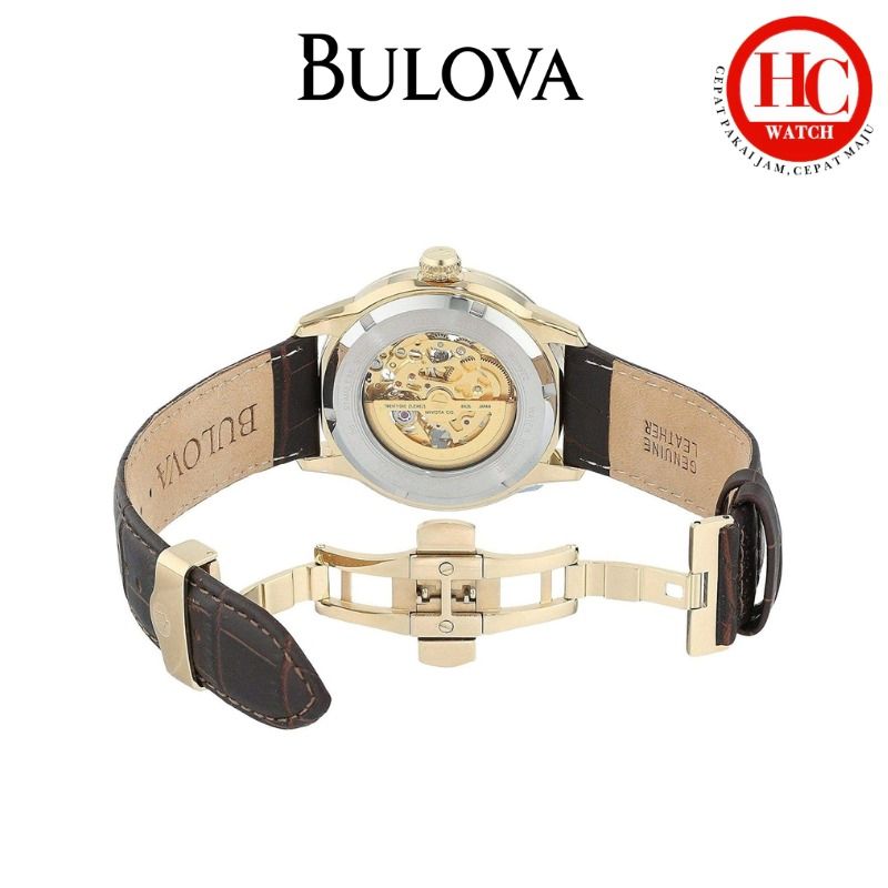 BULOVA 97A138 Classic Sutton Automatic Skeleton 43mm Dial Brown Leather ...