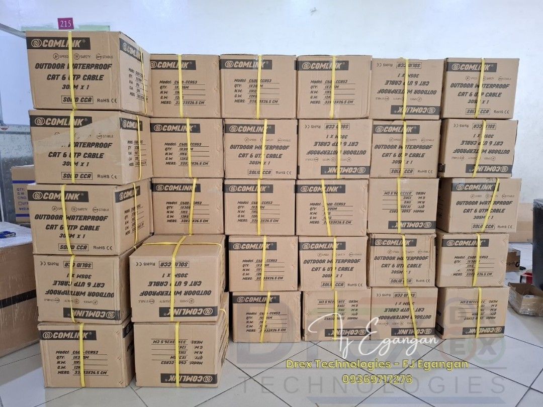 Cat5e UTP Cables and Cat6 UTP Cables (Category: Cables & Adaptors) located in Pasig City. Submitted by fjEgangan (Listing ID 1358780993, Image 2). Description: Cat5e UTP Cables and Cat6 UTP Cables for Sale Price starts @ 2,050.00 Available brands: ✅️ Ad-link ✅️ Belden ✅️ Comlink ✅️ Dahua ✅️ D-Link ✅️ D-tech ✅️ Hikvision 💯 All Brand New 💯 Legit Pin: Drex Technologies (Santolan, Pasig) Available same day delivery or pick-up @ our store.. Mode of 