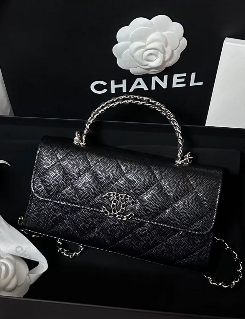 CHANEL 25S BLACK BAG IN 19 CAVIAR LEATHER