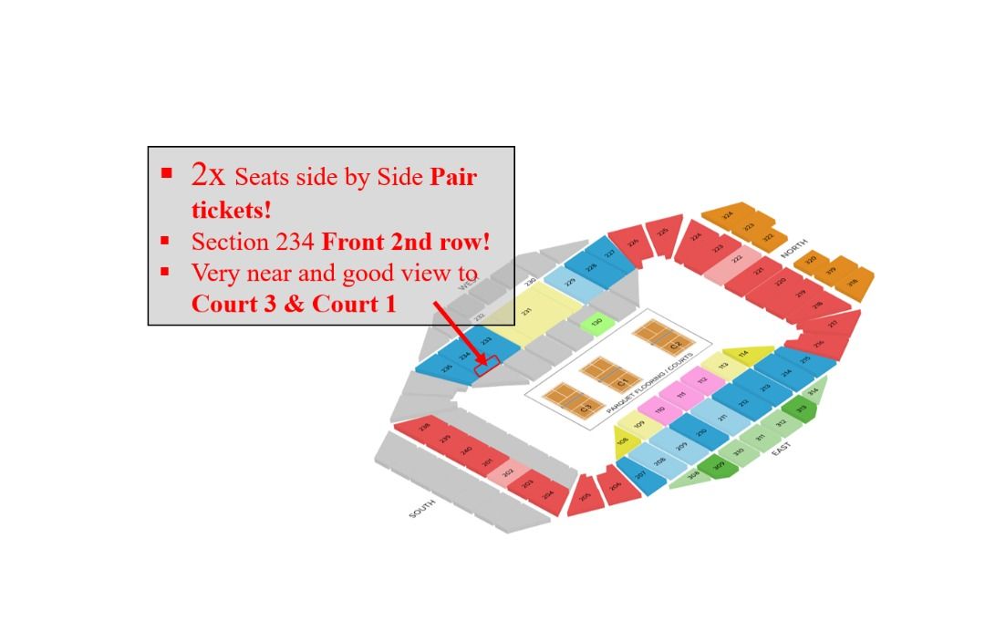 CHEAP 2x side by side PAIR grandstand tickets KFF Singapore Badminton ...