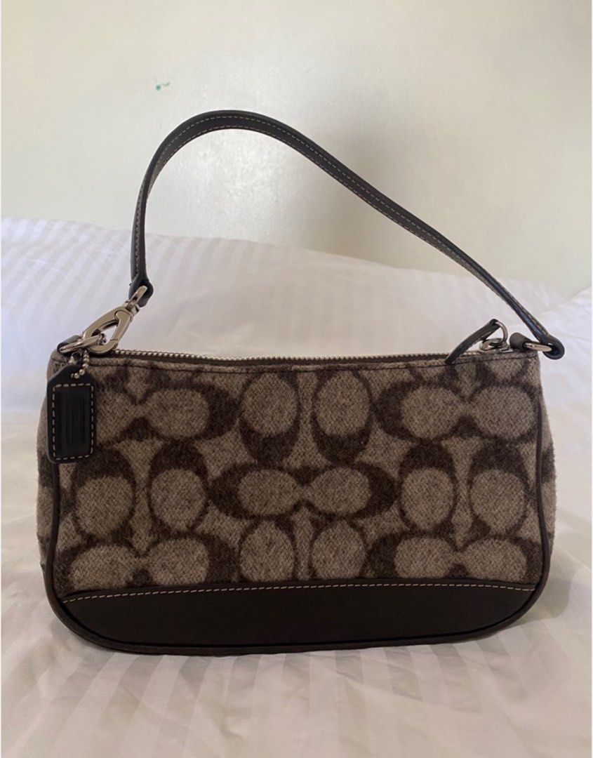 Coach Demi Wool Pochette Shoulder Bag (Category: Luxury Bags & Wallets) located in Manila. Submitted by maly01_ (Listing ID 1358894228, Image 1). Description: - Rare & Authentic (Japan-sourced ~ bought from a reliable seller) - Mint Condition / No Issues price is still negotiable :) .