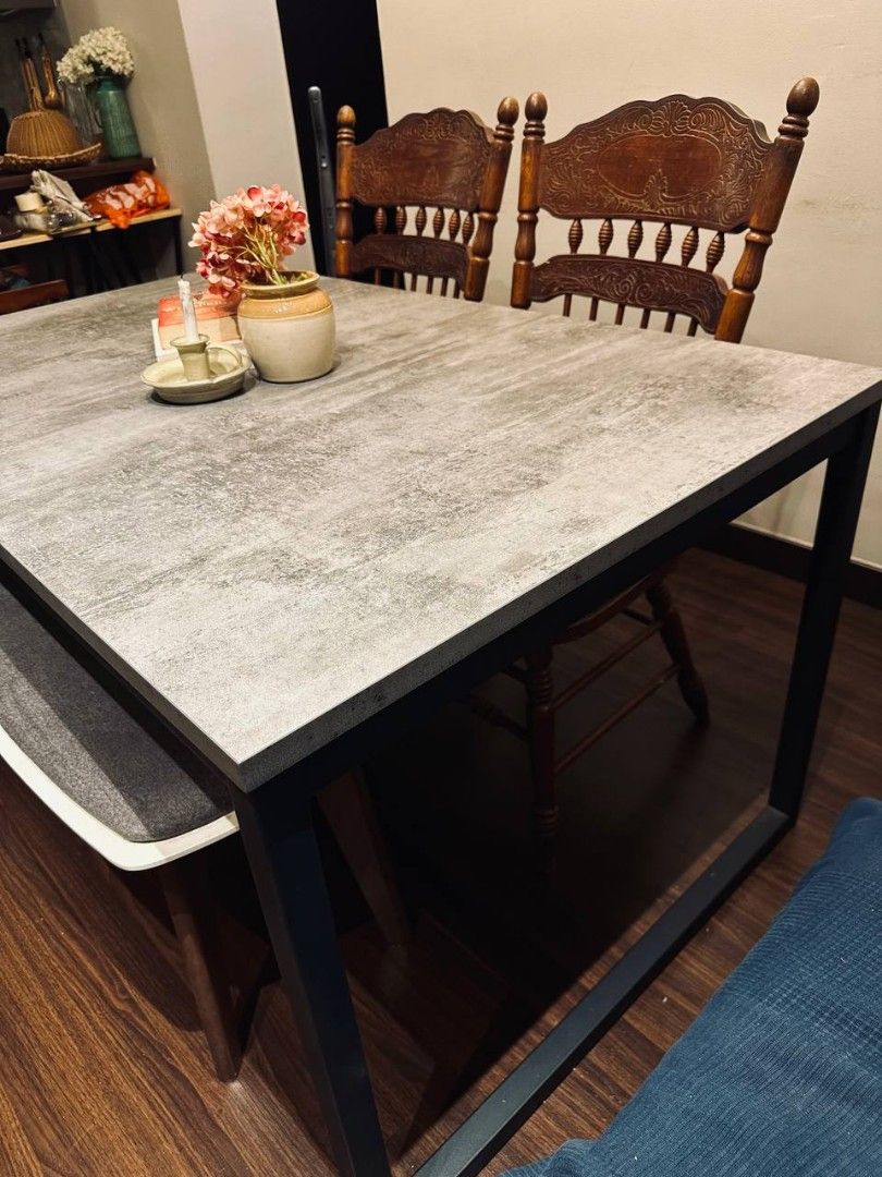 DINING TABLE + BENCH (Category: Tables & Sets) located in Kuala Lumpur. Submitted by dauscheavasa (Listing ID 1358759748, Image 3). Description: Negotiable. 150cm length x 90 width, 75cm height. In extremely good condition, no flaws , hardly used. it was intially rm1.2k ,Bought for rm950 sale price , now selling fr rm500 because changing interior style. Bench for free if you want :).