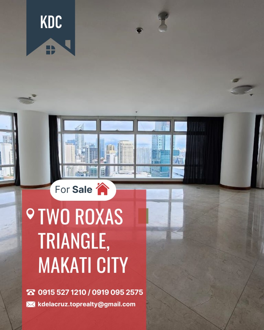 FOR SALE! 3 Bedroom Unit in Two Roxas Triangle, Makati City, Property ...