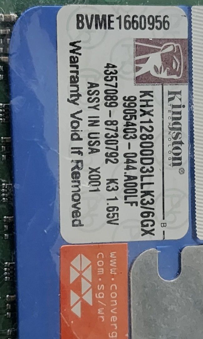HYPERX DDR3 3X2G (6G)Memory RAM63223792791553115