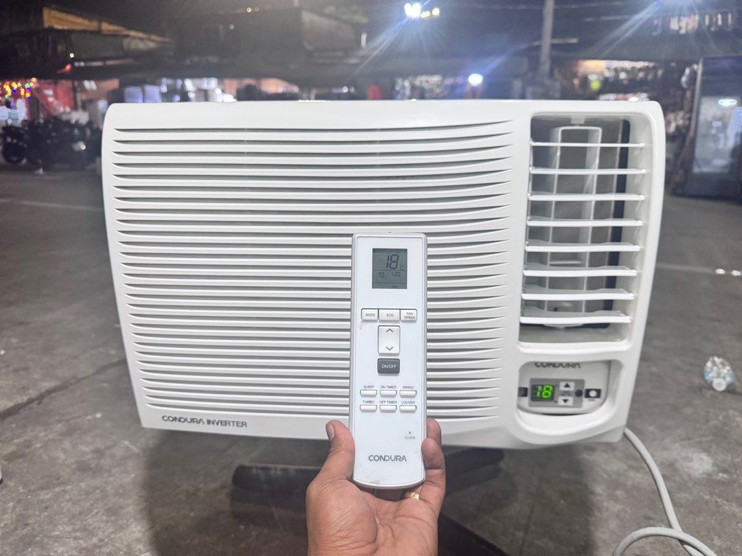 Inverter aircon window type (Category: Air Conditioning and Heating) located in Manila. Submitted by prince_jush (Listing ID 1358892649, Image 2). Description: Condo pull out 1hp condura full inverter with remote 1.5hp carrier full inverter Ready to use, already clean Size: 22by15 inches With warranty We do cash on delivery for free Pm or call for interested 09093629905.