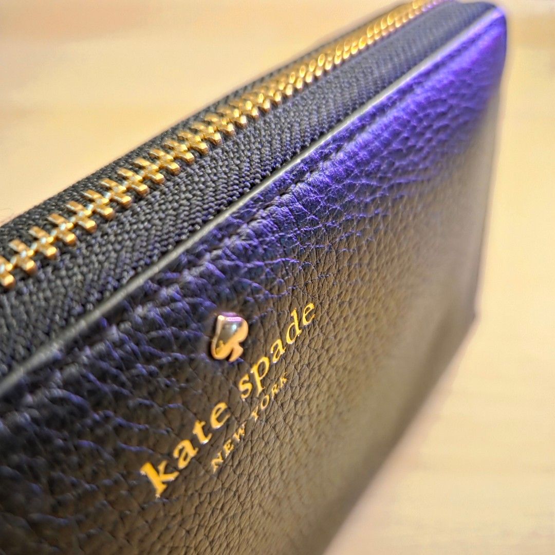 Kate Spade | Cobble Hill Lacey Wallet (Black) (Category: Luxury Bags & Wallets) located in Quezon City. Submitted by m3262 (Listing ID 1358900622, Image 2). Description: • Never used; slightly old but in excellent condition • Guaranteed authentic; purchased from an official Kate Spade store in Hong Kong • No box included RFS: Decluttering Product details: • Dimensions: 19.6 x 11 x 2 cm • Continental wallet with pebble leather design. • 1 main zip