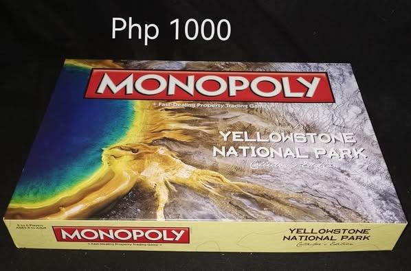 Monopoly Board Game (Category: Board Games & Puzzles) located in Los Banos. Submitted by princessbotique (Listing ID 1358846421, Image 1). Description: Monopoly Board Game Yellowstone National Park Brand New with Box Only P 1000 Fix and Firm No LP pls Pickup/Lalamove/Meetup From Los Banos Laguna Meet-ups per arrangement MOP GCash Pm if interested.