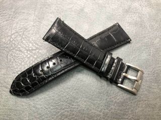 NOS 舊倉底 ARMANI 24MM 真皮錶帶 連 20MM錶扣64215454165121110