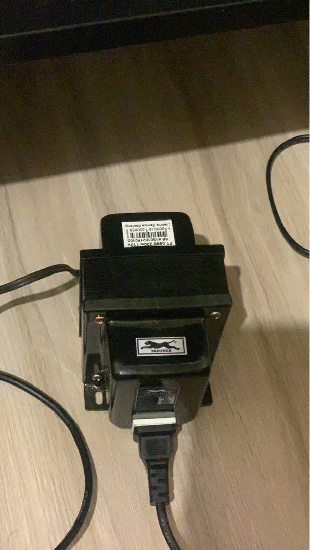 Panther Step down transformer 200w (Category: Electrical, Adaptors & Sockets) located in Quezon City. Submitted by caleb11 (Listing ID 1358891576, Image 1). Description: 200 w Rfs: wrong watts for the appliance.