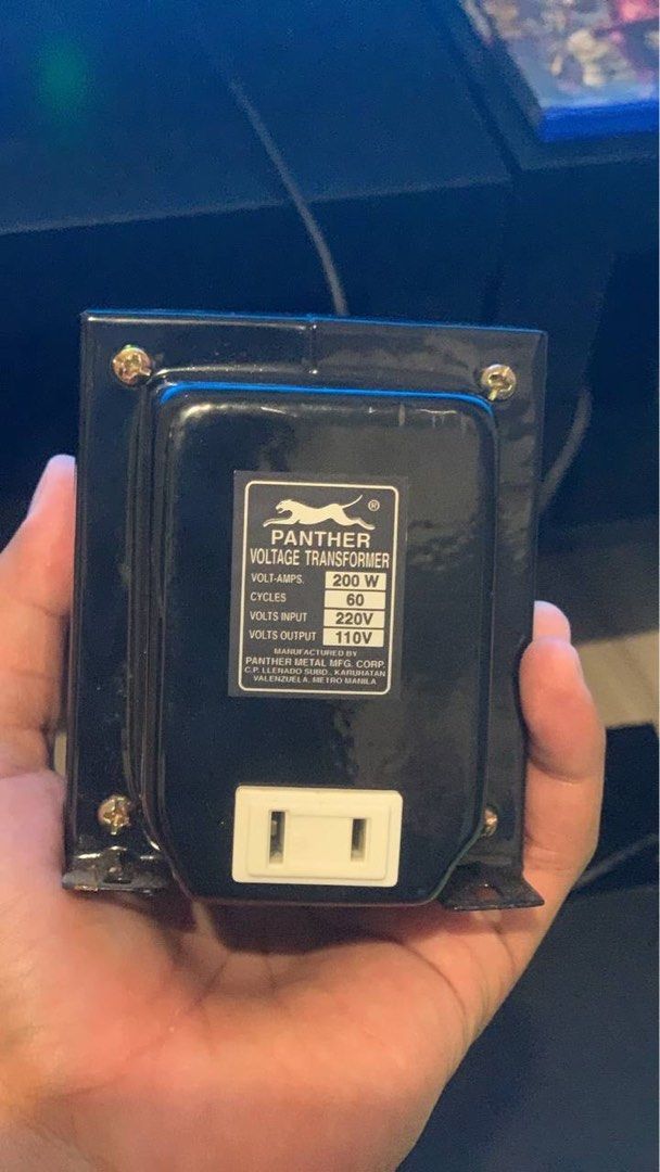 Panther Step down transformer 200w (Category: Electrical, Adaptors & Sockets) located in Quezon City. Submitted by caleb11 (Listing ID 1358891576, Image 2). Description: 200 w Rfs: wrong watts for the appliance.