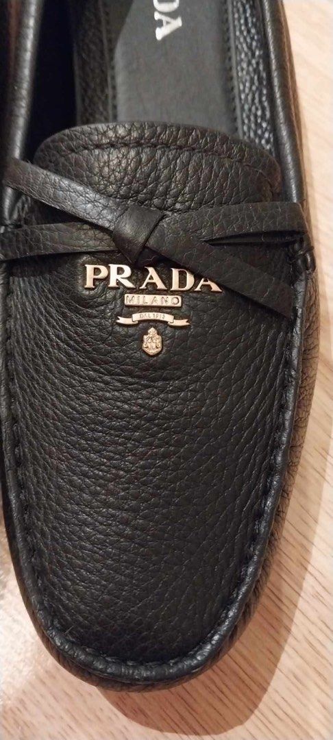 Prada Black Leather Bow Women Loafer (Category: Loafers) located in Quezon City. Submitted by d.essentialfinds (Listing ID 1358763944, Image 3). Description: Prada Black Leather Bow womens loafers Color Black Material Leather Size37 (23.5 cm approximately see picture for reference) shoes mint condition, very good condition no problem no defect, no damage , no peeling no scratch never been used.. maganda ang sapatos overall pls note - Shoes only n