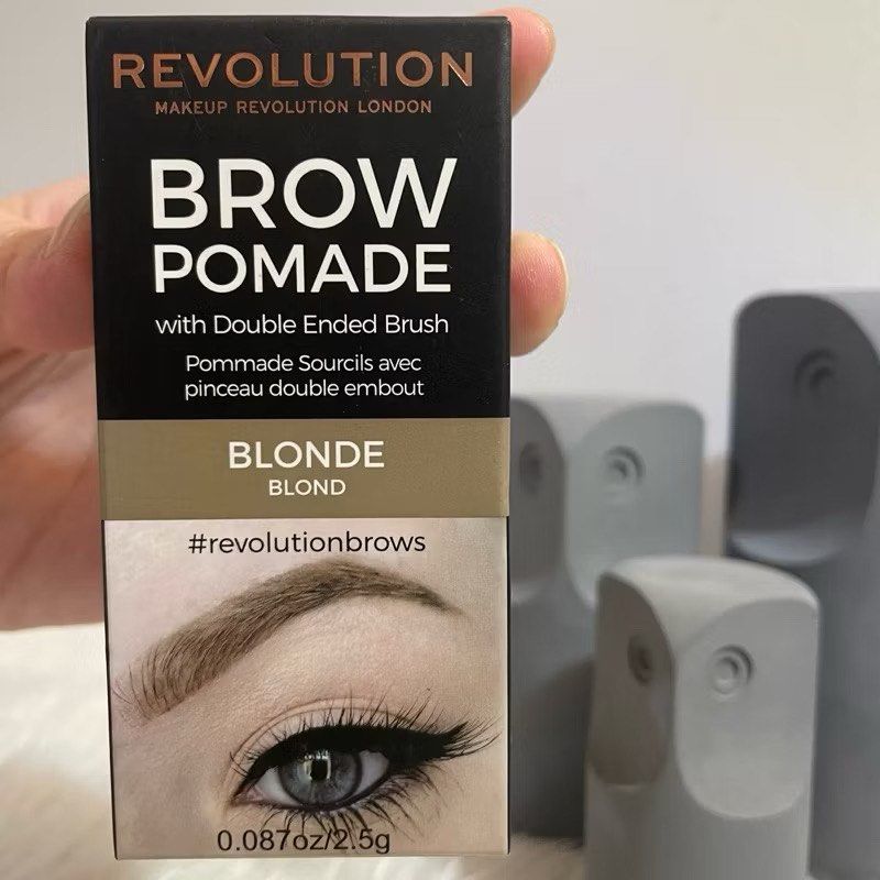 Revolution Brow Pomade (B1) (Category: Makeup) located in Paranaque City. Submitted by mkels1204 (Listing ID 1358789953, Image 1). Description: Revolution Brow Pomade -Blonde (‼️SOLD‼️) -Dark Brown -Soft Brown Completely smudge proof, the Makeup Revolution Brow Pomade is perfect for long lasting flawless brows. Complete with an eyebrow brush for applying the cream formula with ease the pomade will leave your brows defined with a waterproof and bu