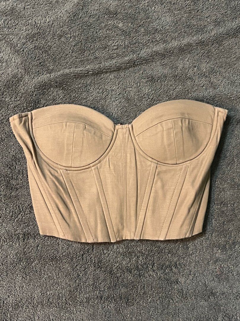 Shein Mocha Nude Bustier Crop Top (Category: Sleeveless) located in Manila. Submitted by chachiex (Listing ID 1358869388, Image 1). Description: Size S Bust 32-34 GCASH/Bdo Lalamove/Grab.