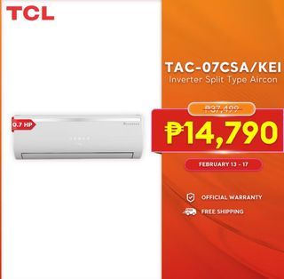 TCL Split Type Inverter Aircon - Brand New
