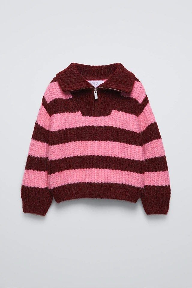 ZARA ZIPPERED STRIPED KNIT SWEATER (Category: Others Tops) located in Manila. Submitted by arianev (Listing ID 1358880000, Image 1). Description: -Zara Kids -brand new with tag -size 13-14 164cm -can fit to adult -original price: 1995 ‼️No exchange‼️No refund‼️.