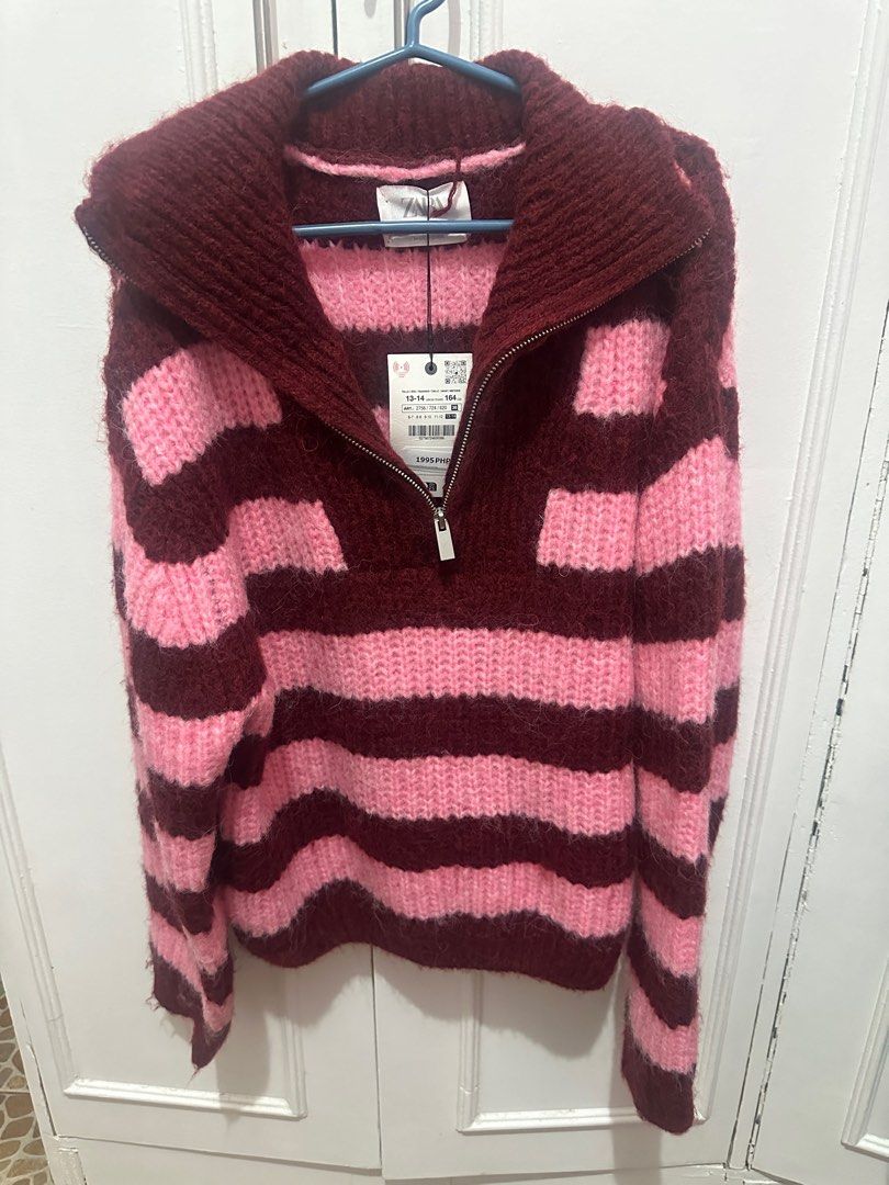 ZARA ZIPPERED STRIPED KNIT SWEATER (Category: Others Tops) located in Manila. Submitted by arianev (Listing ID 1358880000, Image 3). Description: -Zara Kids -brand new with tag -size 13-14 164cm -can fit to adult -original price: 1995 ‼️No exchange‼️No refund‼️.