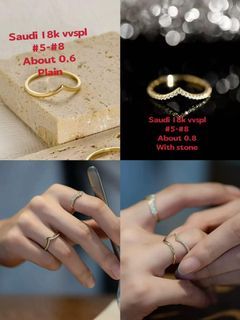 18K Saudi Gold Wishbone Ring ( Plain and With Stone)