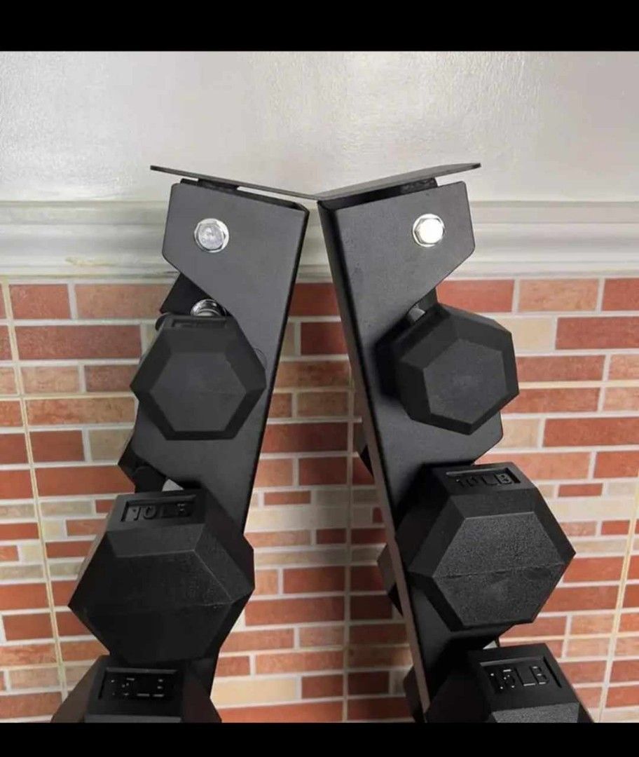 5 to 30lbs hexagonal rubberized dumbbell set eith tree rack 6 pair 10pcs dumbbell (Category: Weights & Dumbbells) located in Valenzuela. Submitted by carlo_023 (Listing ID 1358940315, Image 3). Description: .