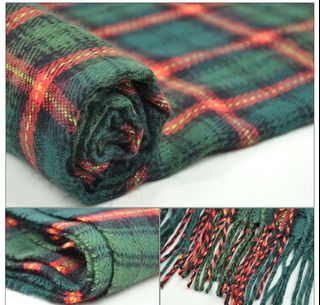 全新！英倫綠色格仔流蘇頸巾 保暖防羊絨圍巾 scarf 🧣 男女通用64200166539010110