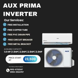 AUX PRIMA SPLIT TYPE AIRCON FREE INSTALLATION