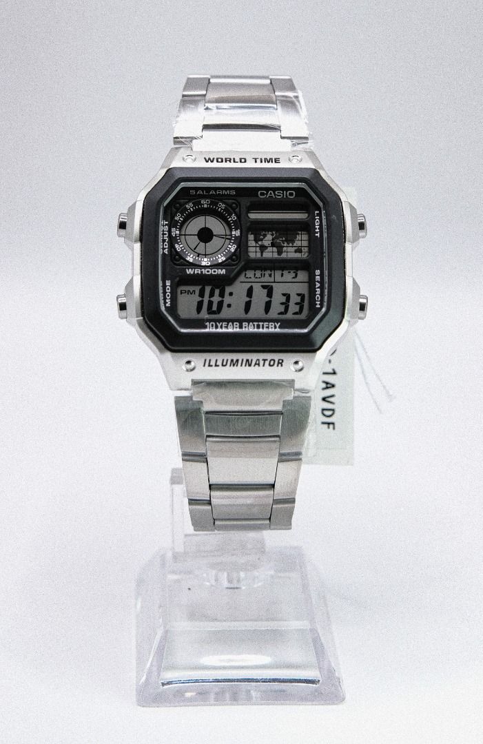 CASIO AE-1200WHD-1AV (Category: Luxury Watches) located in Manila. Submitted by rafael_lesaguis (Listing ID 1358989006, Image 1). Description: CASIO AE-1200WHD-1AV ORIGINAL MONEY BACK GUARANTEE IF PROVEN FAKE 1-YEAR WARRANTY BRANDNEW 10/10 Condition Mall SRP price: ₱3,110 My price: ₱2,600 OPEN FOR RESELLERS! Features: 🔹 Case Size 45 × 42.1 × 12.5 mm 🔹 Resin 🔹 Resin Glass 🔹 Stainless Steel Band 🔹 Triple-fold Clasp 🔹 Multi Time (4 different c
