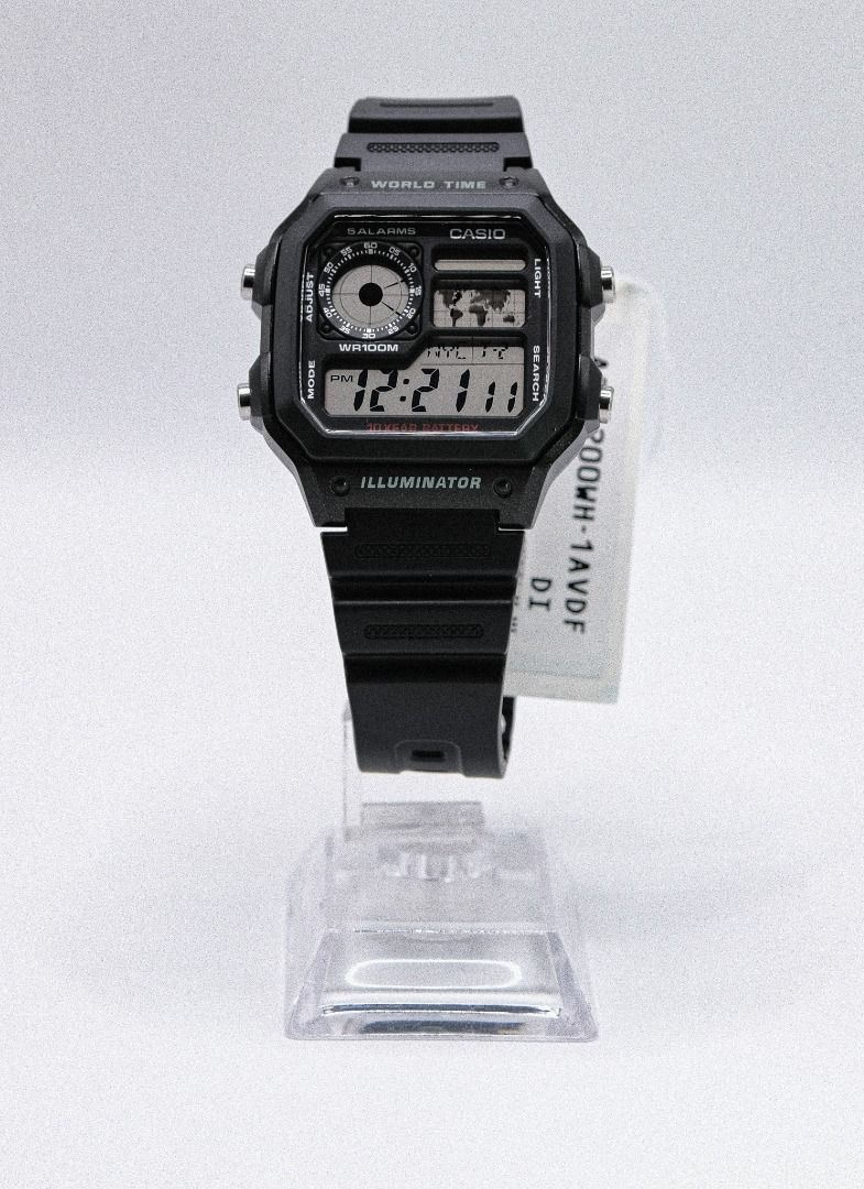 CASIO AE-1200WHD-1AV (Category: Men's Watches) located in Manila. Submitted by rafael_lesaguis (Listing ID 1358996889, Image 1). Description: CASIO AE-1200WHD-1AV ORIGINAL MONEY BACK GUARANTEE IF PROVEN FAKE 1-YEAR WARRANTY BRANDNEW 10/10 Condition Mall SRP price: ₱2,560 My price: ₱2,100 OPEN FOR RESELLERS! Features: 🔹 Case Size 45 × 42.1 × 12.5 mm 🔹 Resin 🔹 Resin Glass 🔹 Resin Band 🔹 Multi Time (4 different cities) 🔹 World time 🔹 Daily al