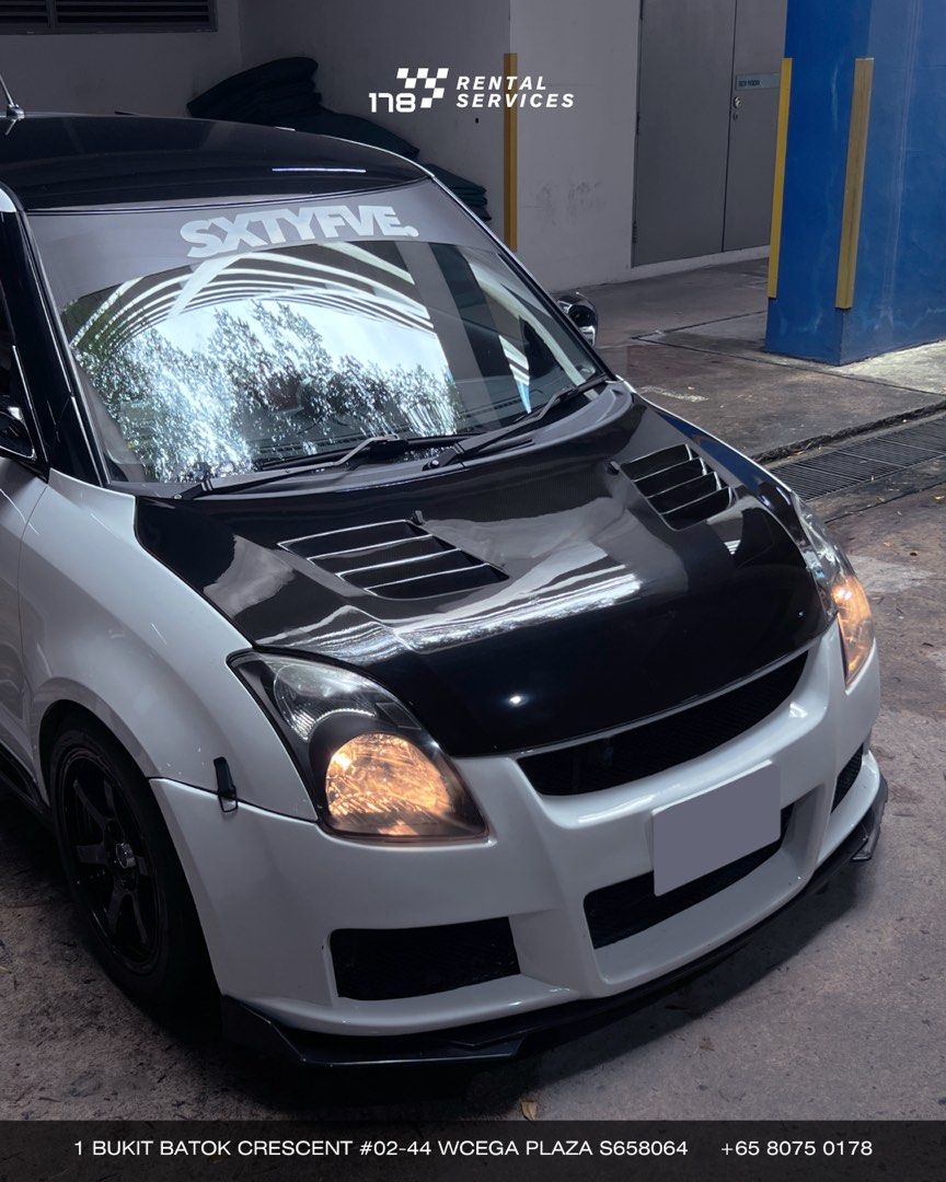CHEAP MANUAL CAR RENTAL SUZUKI SWIFT SPORT 1.6M MODDED JDM (Category: Car Rental) located in Singapore. Submitted by 178rentalservices__ (Listing ID 1265664201, Image 3). Description: Suzuki Swift Sport 1.6(M) Starting From $85/Day Why Choose Us • Welcoming to New Drivers (Less than 2 years’ Experience) • Malaysia-Ready • Modified Car Options for Petrolheads • Transparent, Honest Pricing • No Hidden Charges, Ever (No GST) • No Deposit* and Unlimi