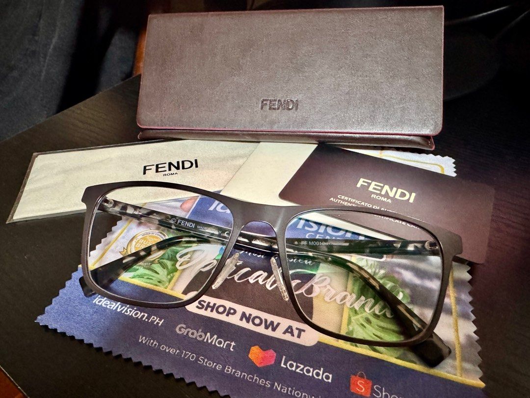 Fendi Authentic Eyeglass (Category: Sunglasses & Eyewear) located in Muntinlupa City. Submitted by all.littlethingsph (Listing ID 1358953759, Image 1). Description: Inclusions: Fendi Case Authenticity Certificate Card Fendi Microfiber cloth SRP: 13,800+ RFS: Used as a backup glasses only Location: Muntinlupa.