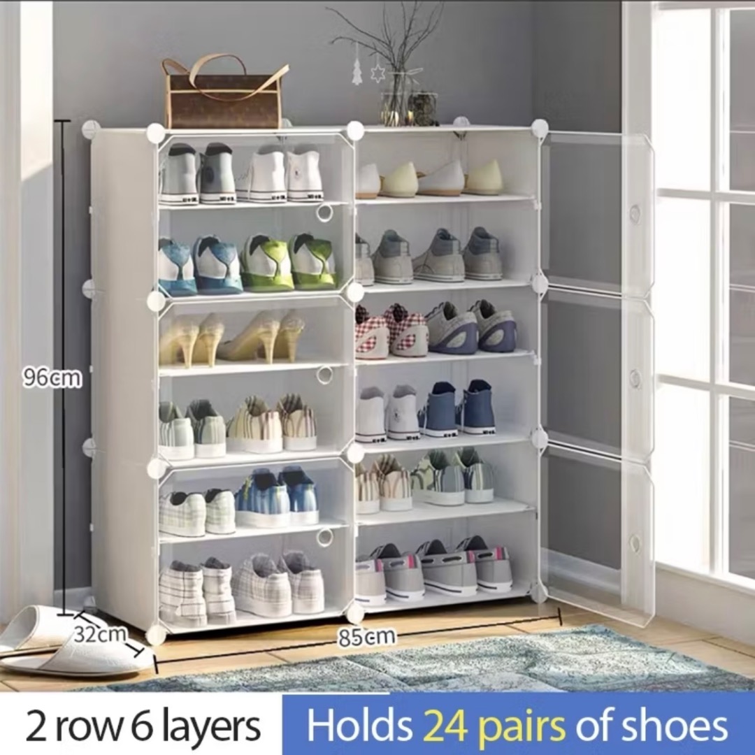 Large Capacity Shoe Storage Cabinet | Transparent Stackable Shoe ...