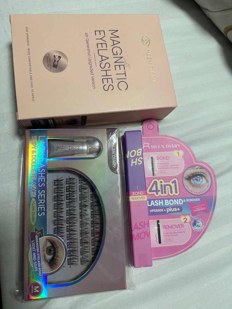 Mlen Lashes (Category: Makeup) located in Manila. Submitted by yotesdg (Listing ID 1359093365, Image 1). Description: Bought the following Mlen Diary products for: Sunflower Magnetic Eyelashes - SOLD Wispy & Doll Eyelashes - SOLD Lash Bond & Remover - P380 Total - P300 Can give remaining items for 600. Can also sell separately, just send me a DM! .