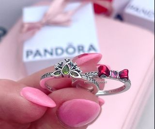 PANDORA PRINCESS SNOW BOW RING & TIANA TIARA RING ( 4-5-6-7-8-9-10) cm./ 999 Each