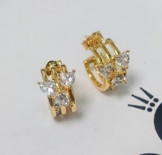 Pandora Triple Row Heart Hoop Earrings