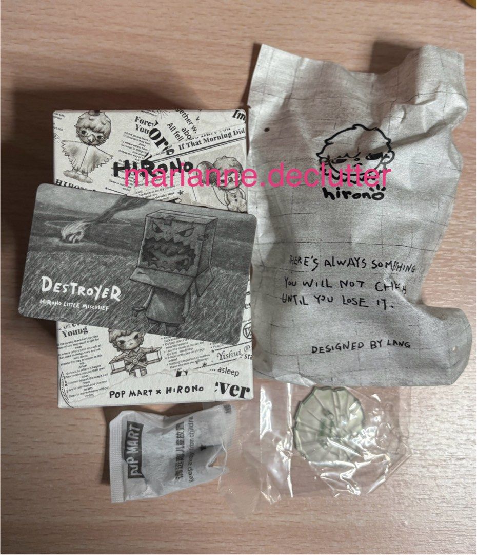 Pop Mart Hirono Little Mischief - Destroyer (Category: Designer & Blind Box Toys) located in Manila. Submitted by marianne.declutter (Listing ID 1359056089, Image 1). Description: ✨Foil sealed, opened bottom ✨Authentic, bought from Pop Mart ✨No ratio 📍Manila, Parañaque 🚚 SDD, J&T.