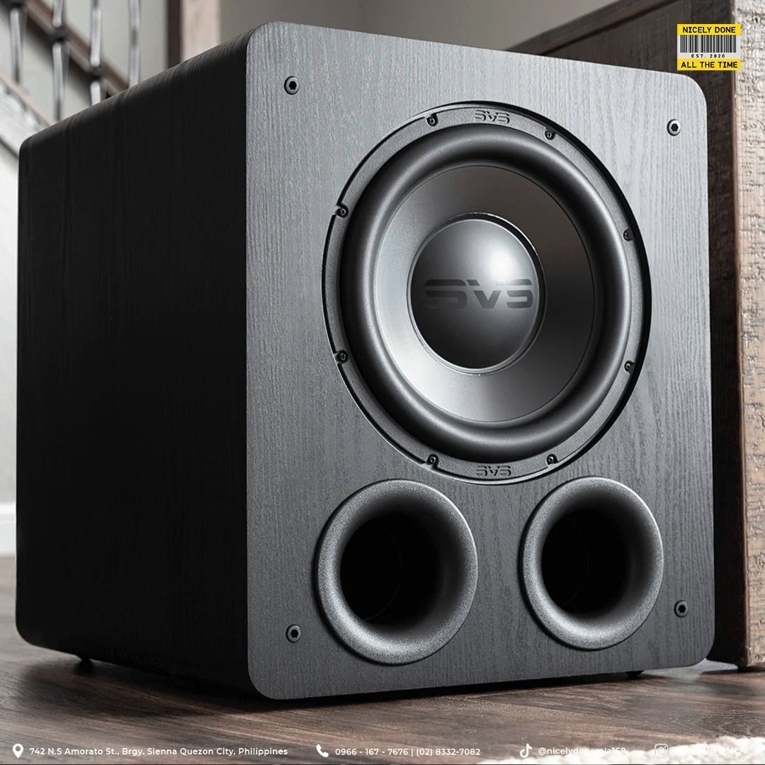 SVS PB-2000 PRO – High-Performance Ported Subwoofer | Deep & Dynamic Bass (Category: Soundbars, Speakers & Amplifiers) located in Makati City. Submitted by nicelydonemla168 (Listing ID 1358939433, Image 2). Description: For room-filling bass, the SVS PB-2000 PRO is a powerhouse. Featuring a 12-inch high-excursion driver, an upgraded 550W RMS, 1,500+W peak amplifier, and a ported cabinet design, it reaches an impressive 16Hz. This subwoofer is per