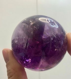 Rare Chevron Amethyst Sphere with Rainbow đ Including Base 53MM Buy 2 Get 95% Off Buy 3 Get 90% Off Amethyst Ball Y1492-246-403264226447674242110