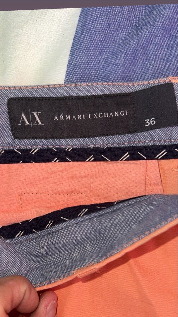 Armani chino shorts (Category: Men's Clothes) located in Campbelltown. Submitted by threebluestarspreloved2025 (Listing ID 1359228994, Image 2). Description: As new mens Armani chino shirts apricot size 38 very nice shirts great color .