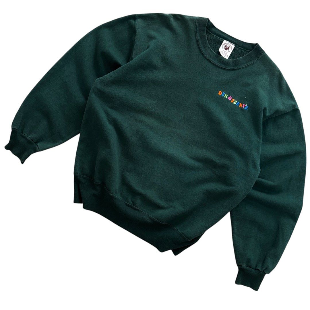 Ben & Jerry’s 💯 Organic Cotton sweatshirt Emerald Green (Category: Hoodies) located in Bangi. Submitted by liqstoremy (Listing ID 1359177393, Image 2). Description: - best condition 9/10 - getah semua okay - cutting boxy baggy .