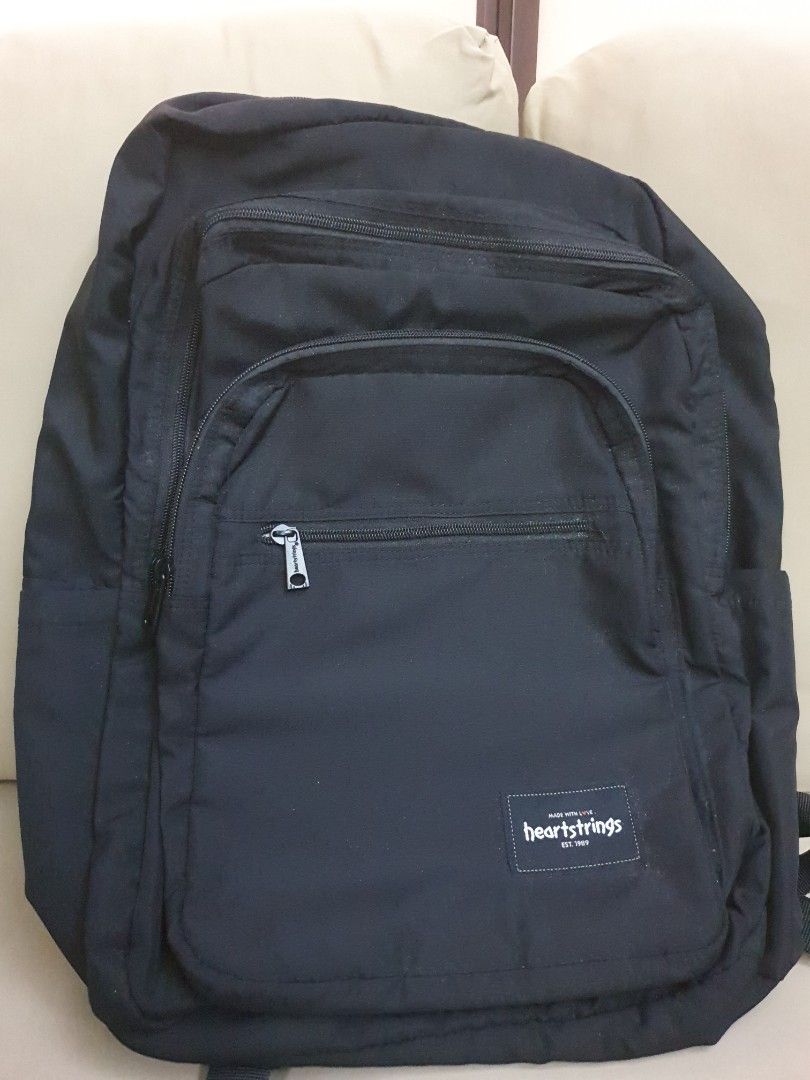 Black Multi Pocket Backpack (Category: Backpacks) located in Paranaque City. Submitted by thriftyhippietiger (Listing ID 1359303878, Image 1). Description: L-18 W-15.5 lay flat used once.