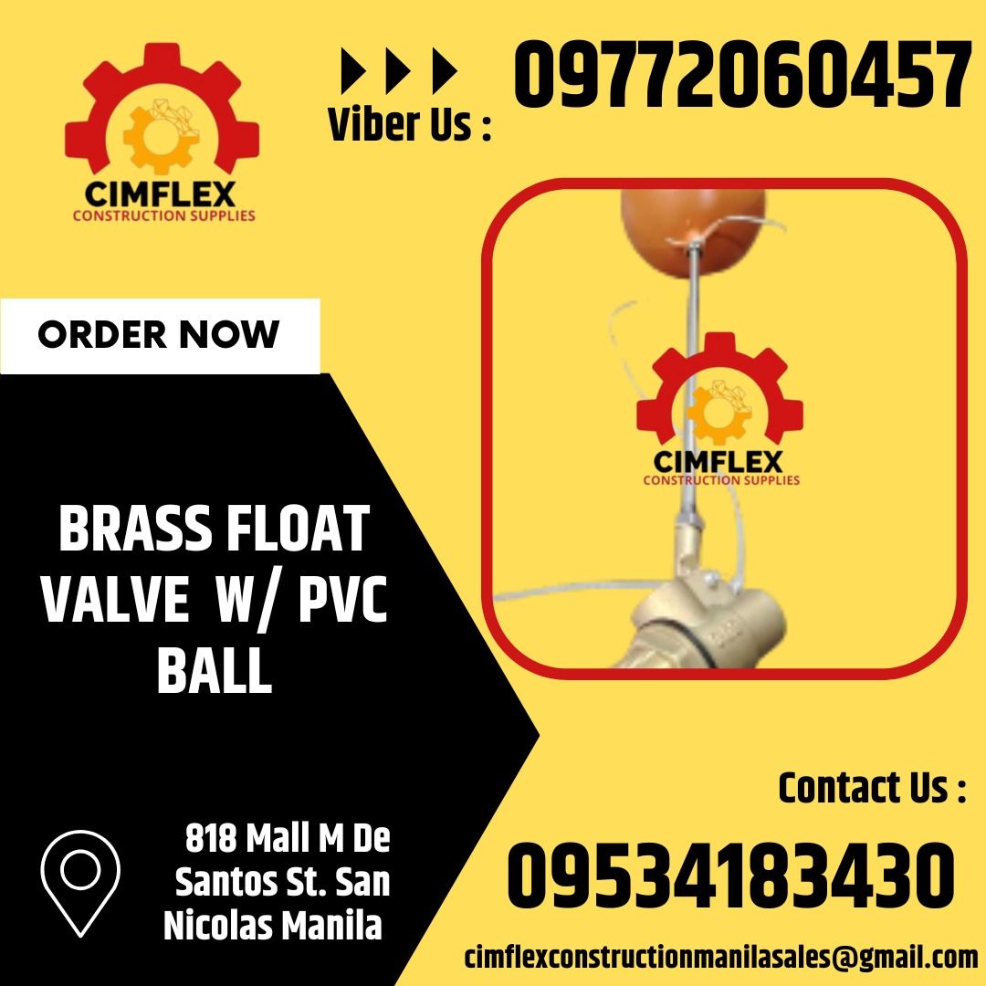 BRASS FLOAT VALVE WITH PVC BALL (Category: Construction Tools & Equipment) located in Manila. Submitted by cimflexcon63754 (Listing ID 1359204273, Image 1). Description: BRASS FLOAT VALVE WITH PVC BALL = = Available here at Cimflex Construction Supplies. Call or Message us to order! Details on the bio 👆 #cimflexcosntructionsupplies #cimflexconstruction #cimflex #hardware #constructiontools #hardwaretools #industrialtools #binondo # LOOK FOR ANN 