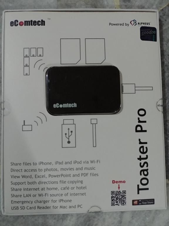ECOMTECH TOASTER PRO WIFI MEDIA SERVER -LAN PORT AND INTERNET SHARING ...