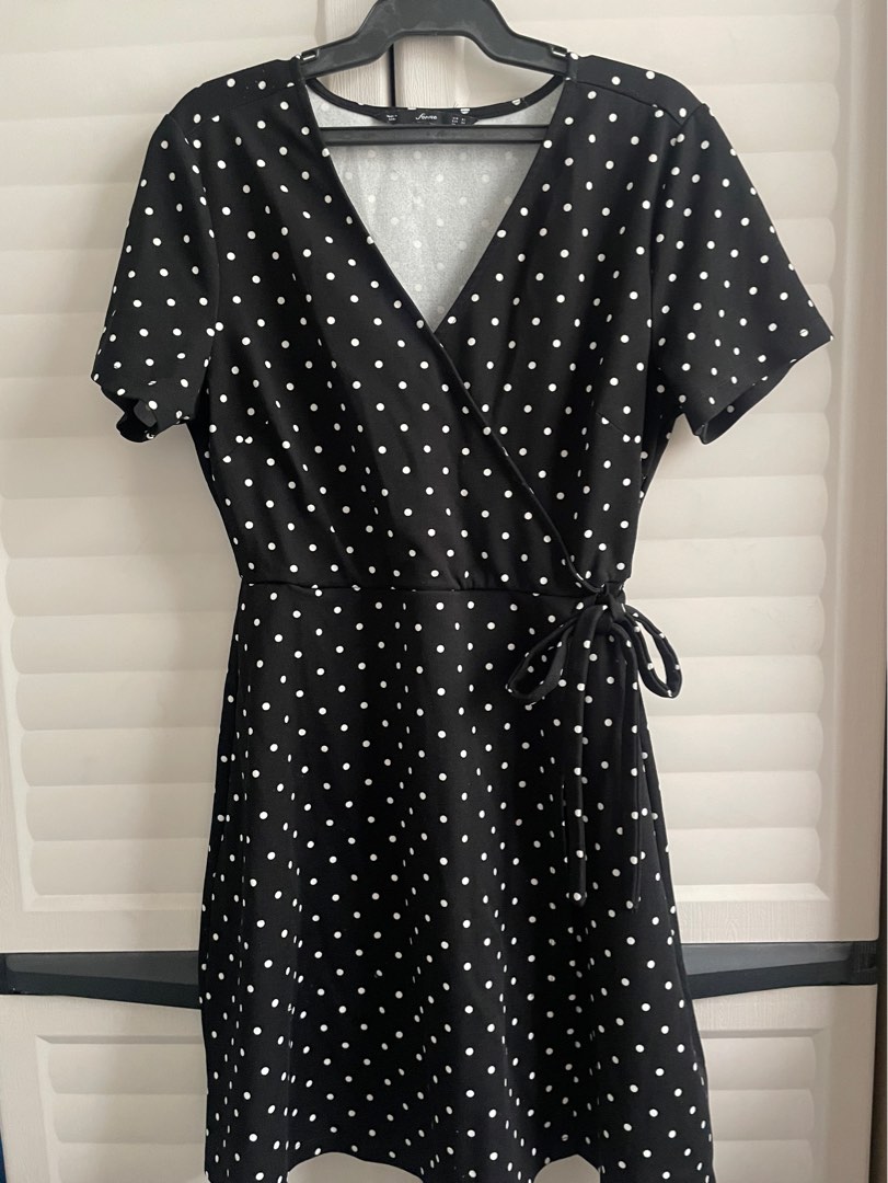 Karyme Dress, Black/Polka Dot