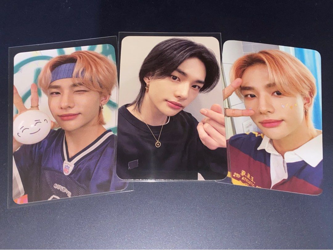 Hyunjin Stray Kids Assorted Photocards (Description!) (Category: K-Wave Merchandise) located in Las Pinas. Submitted by mfcbrown (Listing ID 1359178668, Image 1). Description: ₱250 each but if set ₱600 payment: gcash delivery: ggx or llm.