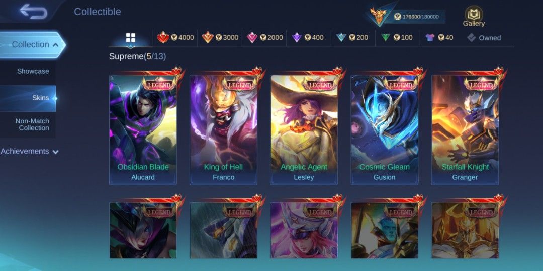 MLBB Account Mega Collector V (Category: Game Gift Cards & Accounts) located in Quezon City. Submitted by 06natsudragneel (Listing ID 1359146988, Image 2). Description: Selling MLBB Account 495 skins in total 5 Legend Skins Max Emblems Have All Heroes All Heroes Have Skins Negotiable Mode of Payment - Bank Transfer Rebindable PM for more info.