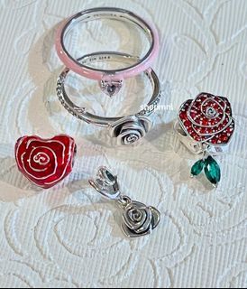 🎀SALE! PANDORA CHARMS AND RING 950 EACH. EXCEPT BIG SIZE FLOWER 999