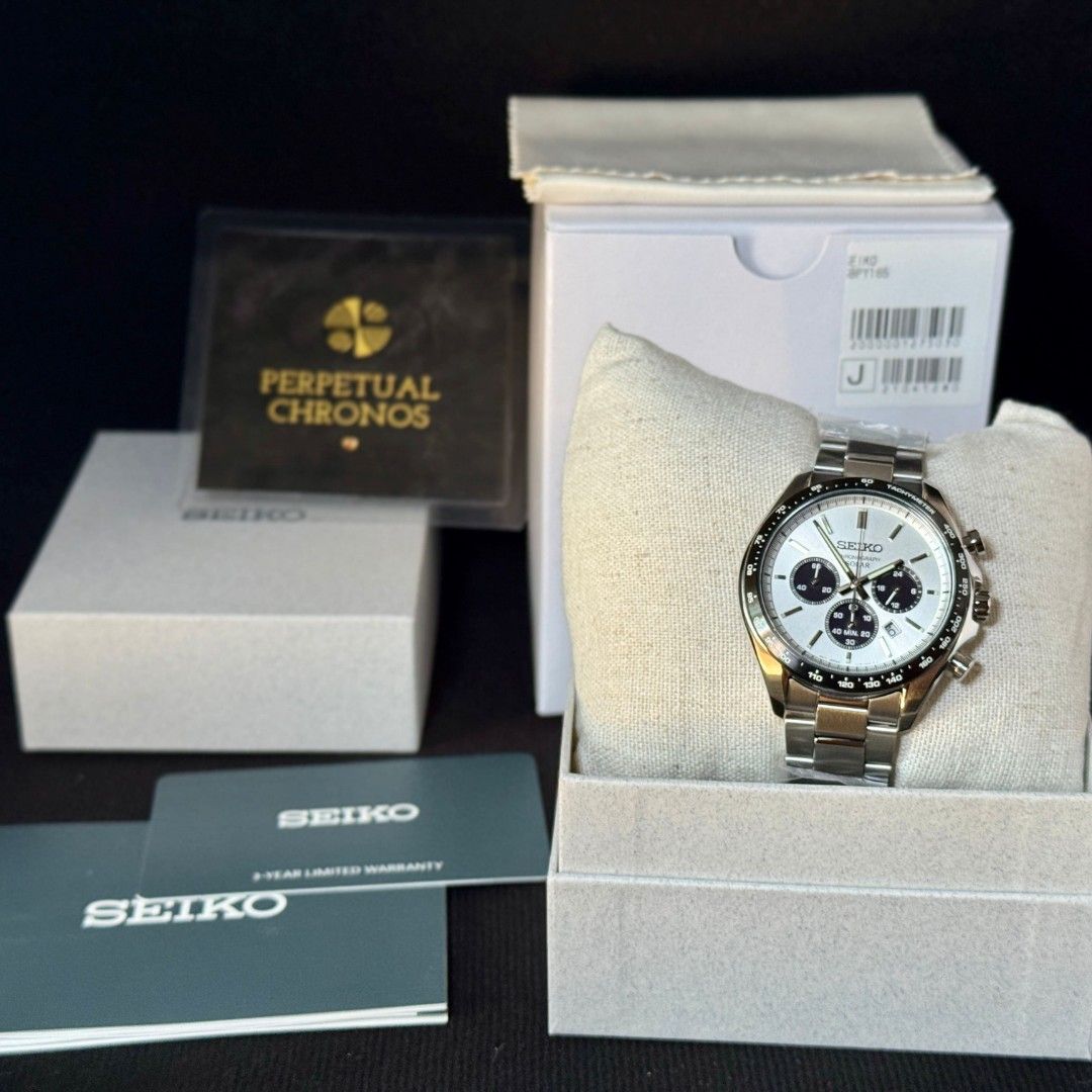 Seiko SBPY165 "Panda" (Category: Luxury Watches) located in Bulacan. Submitted by leileilei09 (Listing ID 1359274830, Image 2). Description: ✅️ Authentic & Brand New Inclusions 📦 - Box - Tags - Card.
