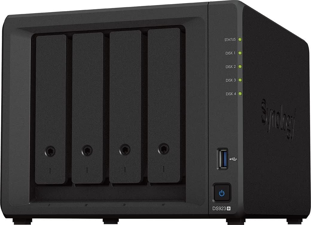 Synology DiskStation DS923+ 4 Bay NAS Enclosure (Category: Computer Parts) located in San Juan City. Submitted by princessshyph (Listing ID 1359173942, Image 2). Description: 4 x 3.5/2.5" Bays | 2 x M.2 2280 Slots 2.6 GHz AMD Ryzen R1600 Dual-Core 4GB of DDR4 RAM 2 x Gigabit Ethernet Ports 2 x USB-A 3.2 Gen 1 | 1 x eSATA RAID 0, 1, 5, 6, 10, Hybrid, Basic, JBOD Sequential Reads up to 625 MB/s Sequential Writes up to 559 MB/s AES-NI Hardware Encry