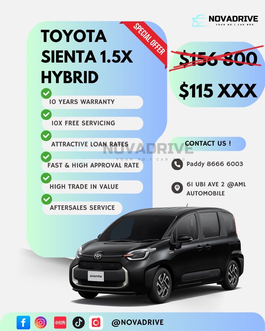 Toyota 2024 Sienta 1.5 (BRAND NEW 2024)62872683296386111